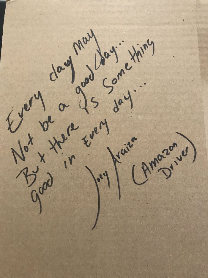 Amazon Driver Left A Positive Note On My Box
