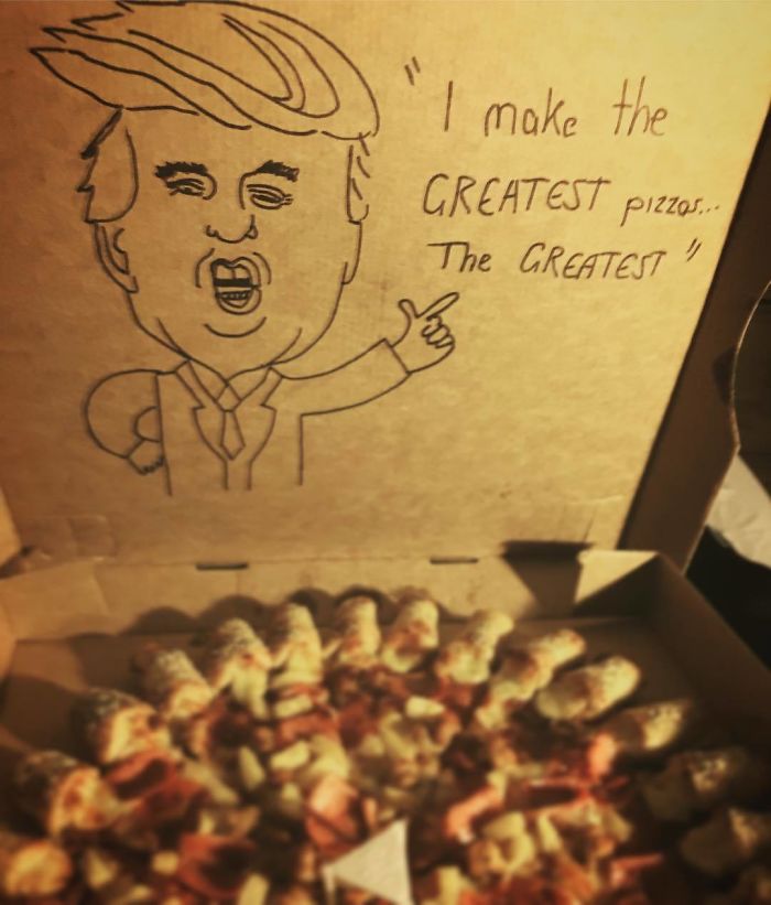 Donald Trump en mi pizza