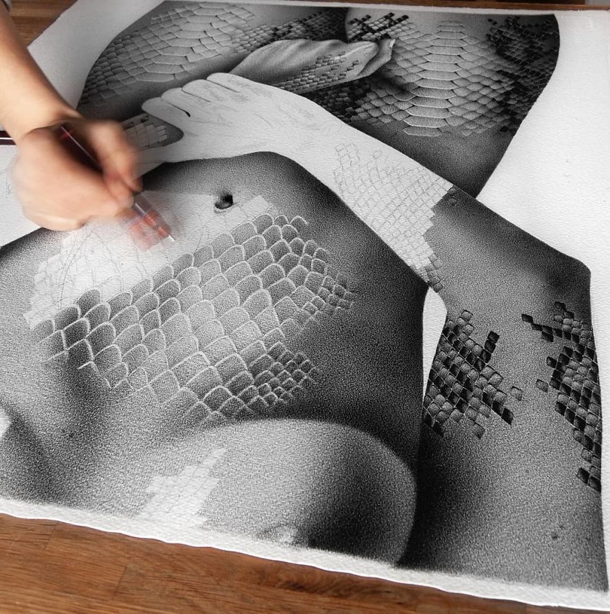 I Create Drawings Dot By Dot With A Pen And It Takes Hundreds Of Hours