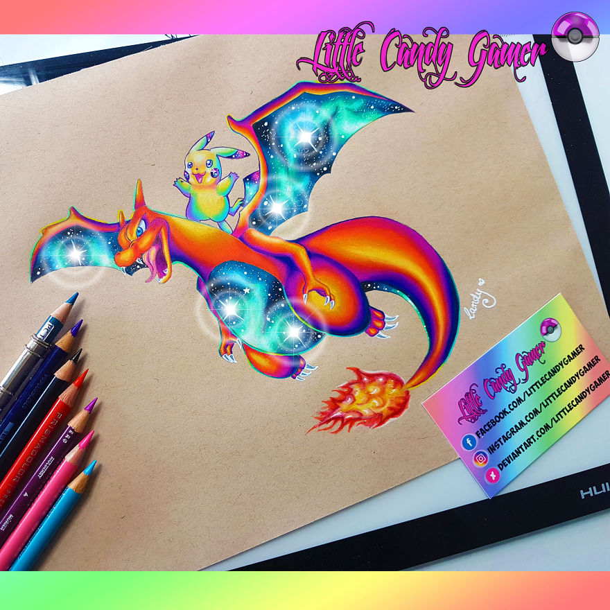 Cosmic Charizard Colored Pencil Drawing Prismacolor Cosmic Charizard Colored Pencil Drawing Prismacolor