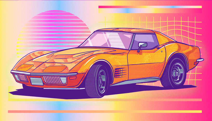 I Love To Draw Legendary Cars In An 80's Vibe.