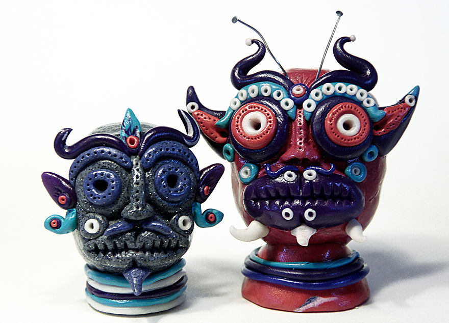 I Do Head Sculptures Out Of Polymer Clay.
