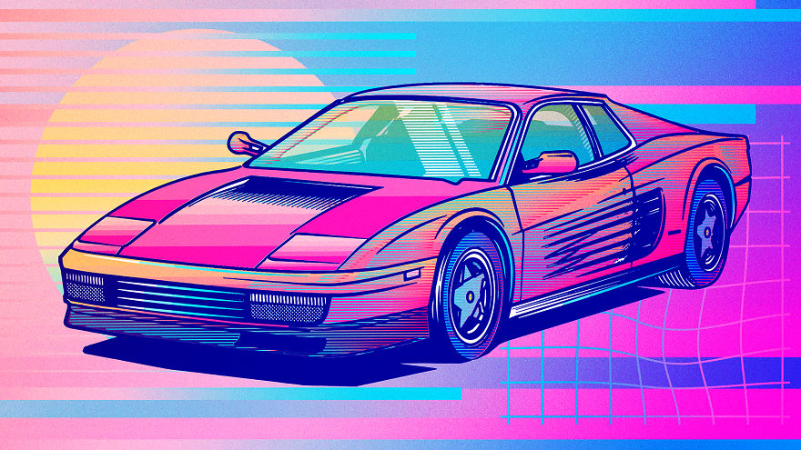 I Love To Draw Legendary Cars In An 80's Vibe.