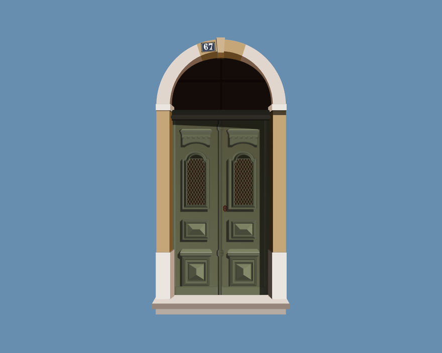 I Create Beautiful Illustrations Of Doors From Portugal.