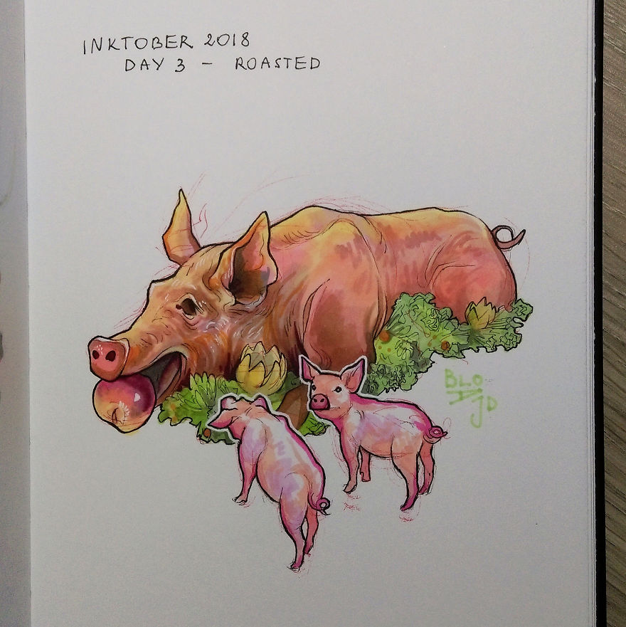 I Dedicated The Whole Inktober To Animal Suffering