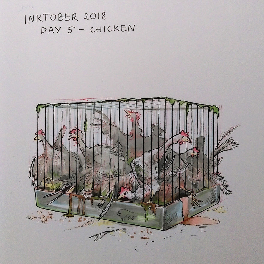 I Dedicated The Whole Inktober To Animal Suffering