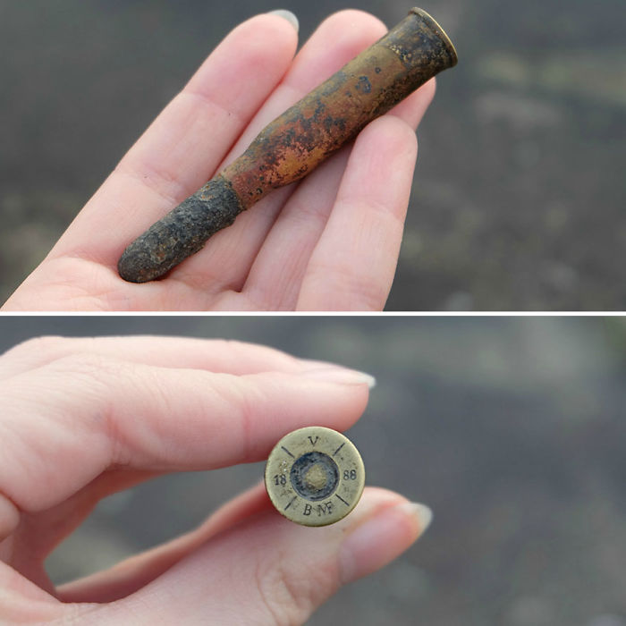 Una bala, este modelo fue fabricado y usado por el Imperio Austrohúngaro de 1888 a 1890