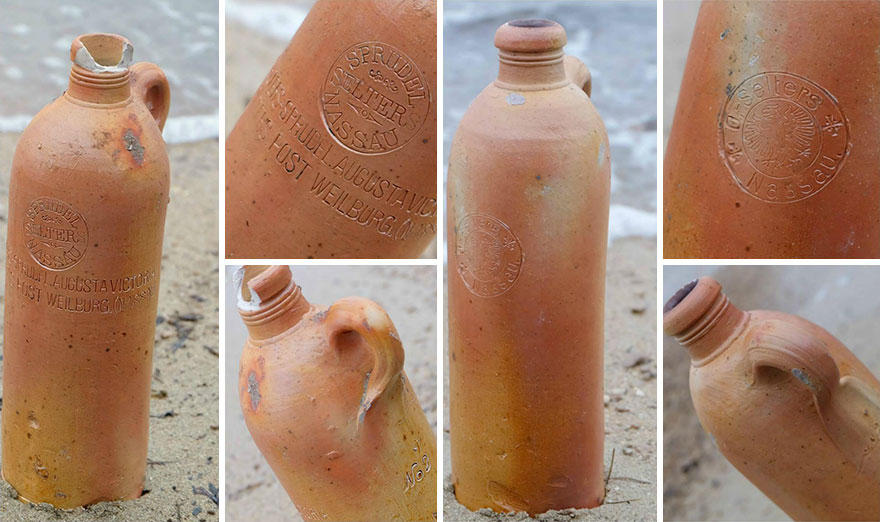 German Clay Mineral Water Bottles From 1860s