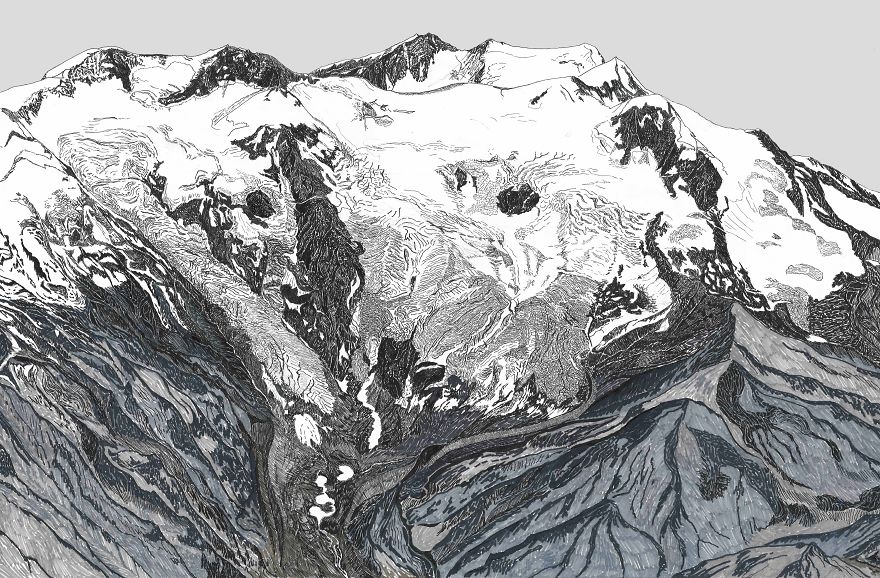 I've Been Drawing The Alps As They Could Appear During The Last Thousand Years!