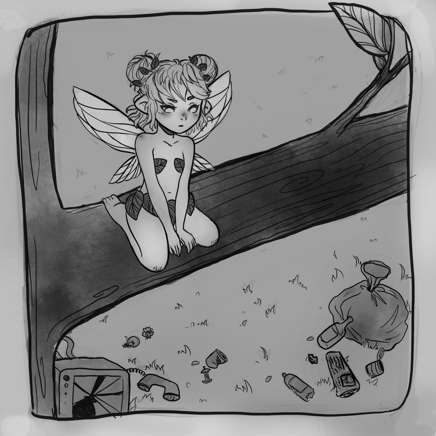 I'm Making An Illustrated Short Story About A Fairy Restoring The Earth's Flora After Nuclear War