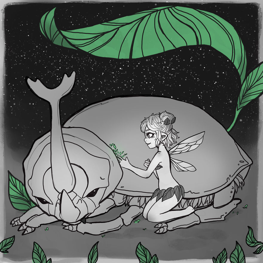I'm Making An Illustrated Short Story About A Fairy Restoring The Earth's Flora After Nuclear War