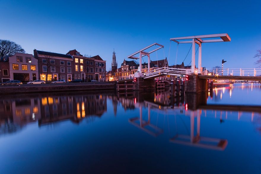Haarlem And Its Reflection In The Spaarne River