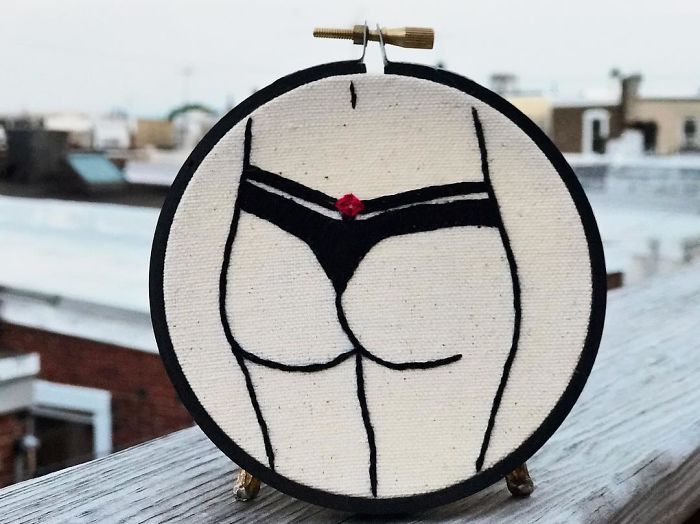My Sister Spreads Body Positivity By Embroidering Nude Photos