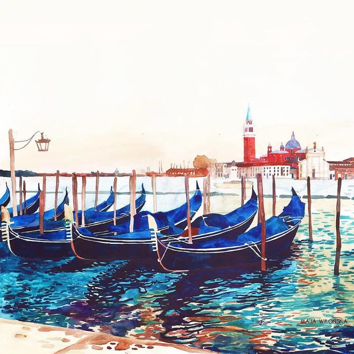 Watercolors Of Venice By Maja Wrońska