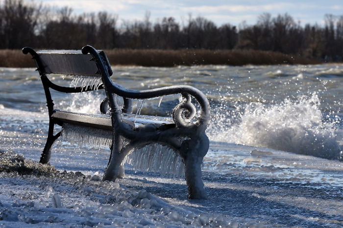 Freezing Temperatures And Strong Winds Turned Balaton Lake Into A Winter Wonderland
