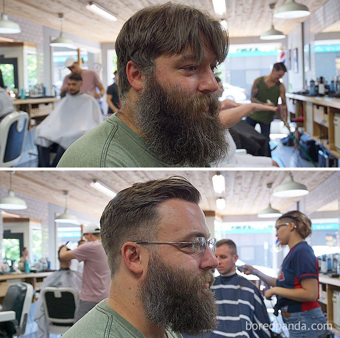 Before And After Haircut And Beard Trim