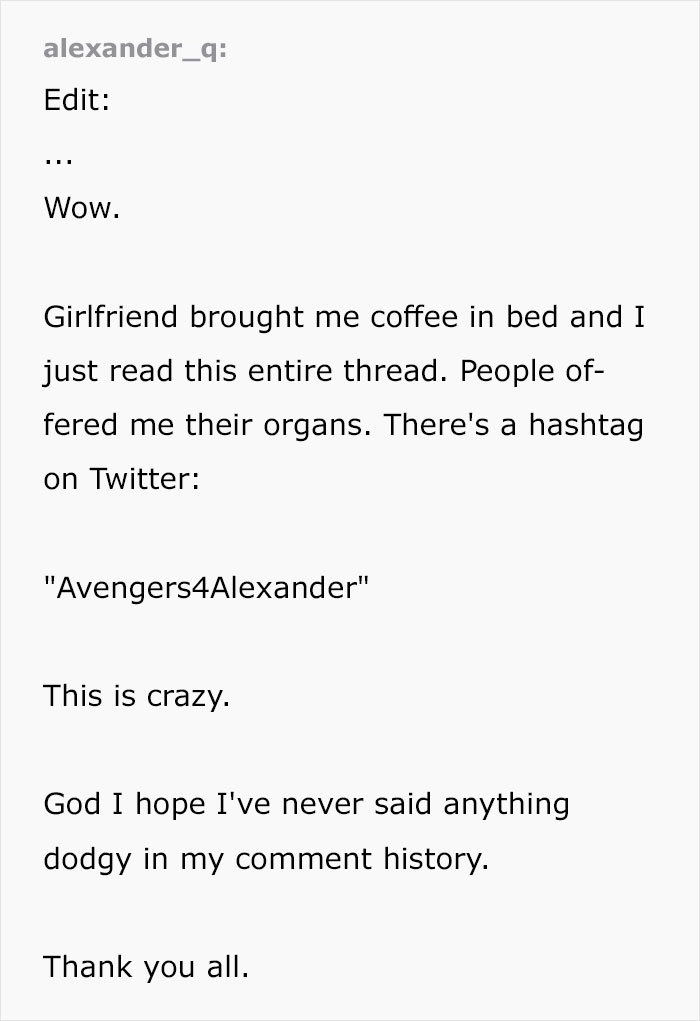 Severely Sick Man Posts His Last Wish To See Unreleased Avengers Movie, Disney Contacts Him