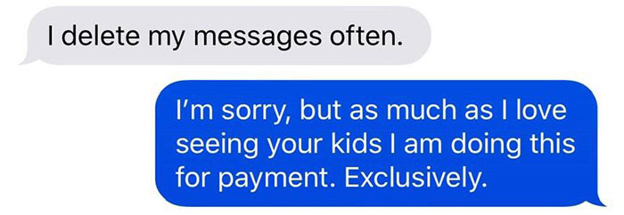 Mom Refuses To Pay Babysitter Because She 'Gets Free Ice Cream And Day Of Fun', So She Shows Her 'Deleted' Texts