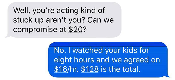Mom Refuses To Pay Babysitter Because She 'Gets Free Ice Cream And Day Of Fun', So She Shows Her 'Deleted' Texts