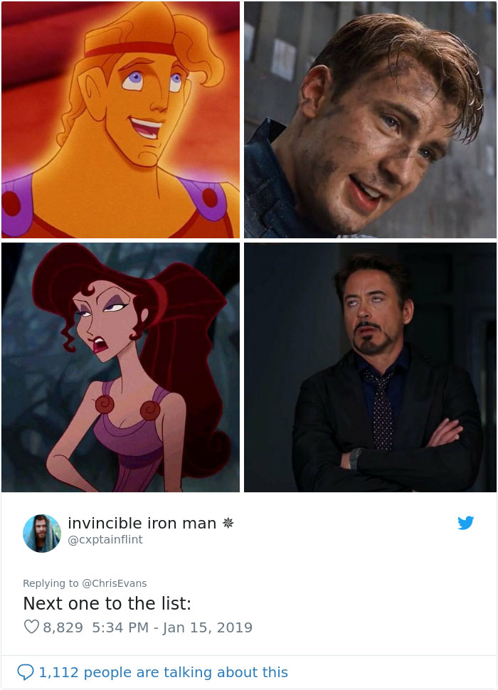 People Spotted That Robert Downey Jr. And Chris Evans Look Like Iconic  Disney Duos And It's Hilarious | Bored Panda