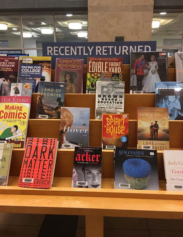 Library Has "Recently Returned" Section So You Can See What Other People Have Been Reading