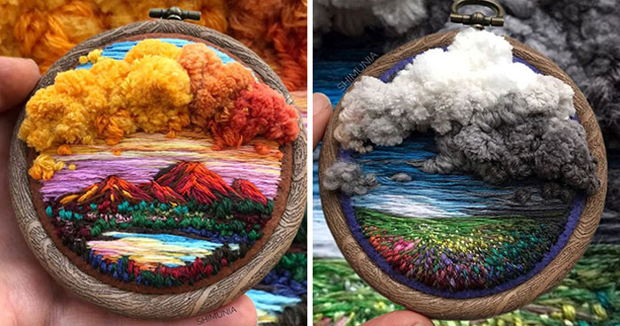 Esta bordadora usa hilo en vez de pintura para crear increíbles escenas de paisajes (Nuevas imágenes)