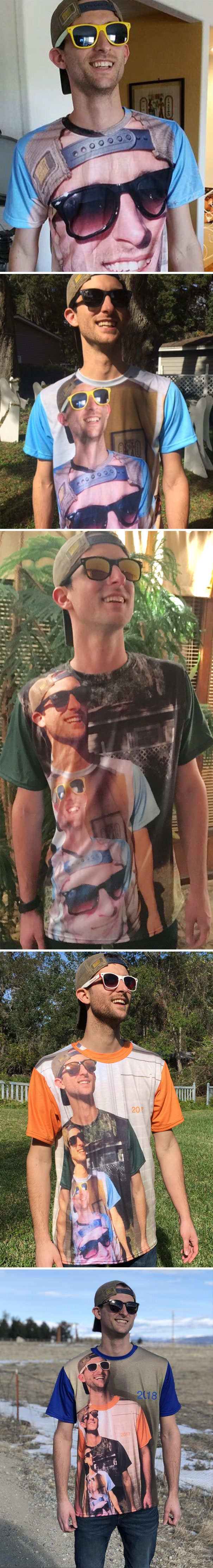 "Shirtception" - My Favorite Gift Every Year From My Brother. We're Now At Level 5