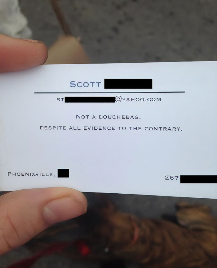 Got The Best Business Card From A Guy After He Hit On My Girlfriend This Weekend