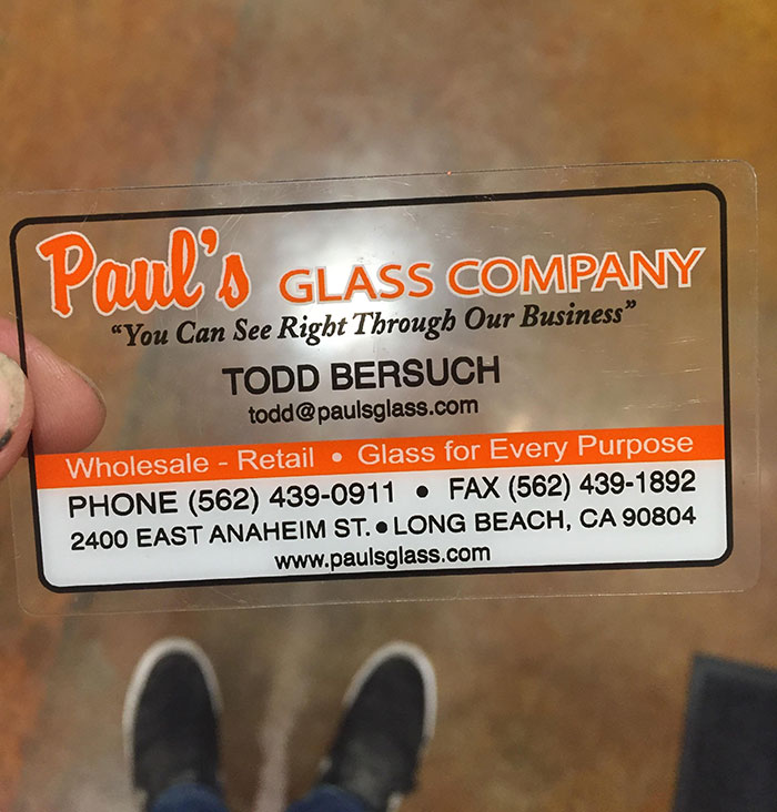 This Glass Company Uses Transparent Business Cards