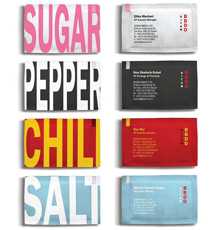 Spicy "Business-Bags": Sugar And Spice Packets As Business Cards