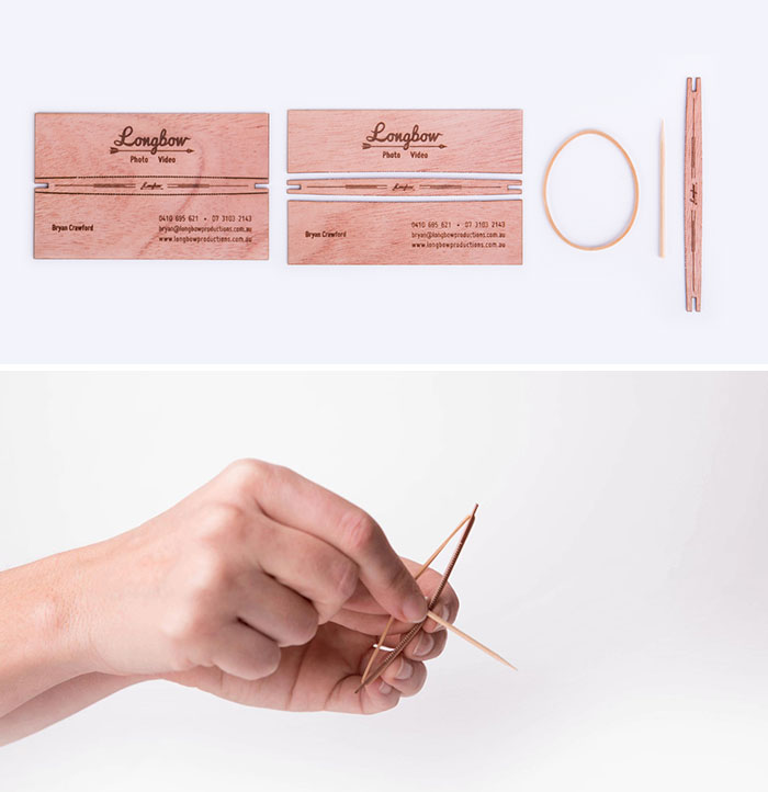 Longbow - Interactive Laser Cut, Perf And Etched Business Cards