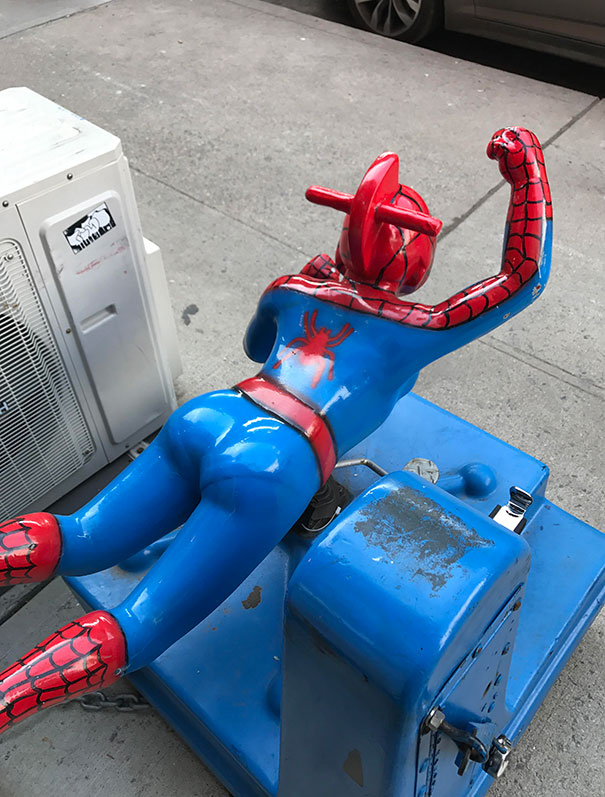 This Spiderman Children's Ride Has A Visible Panty Line