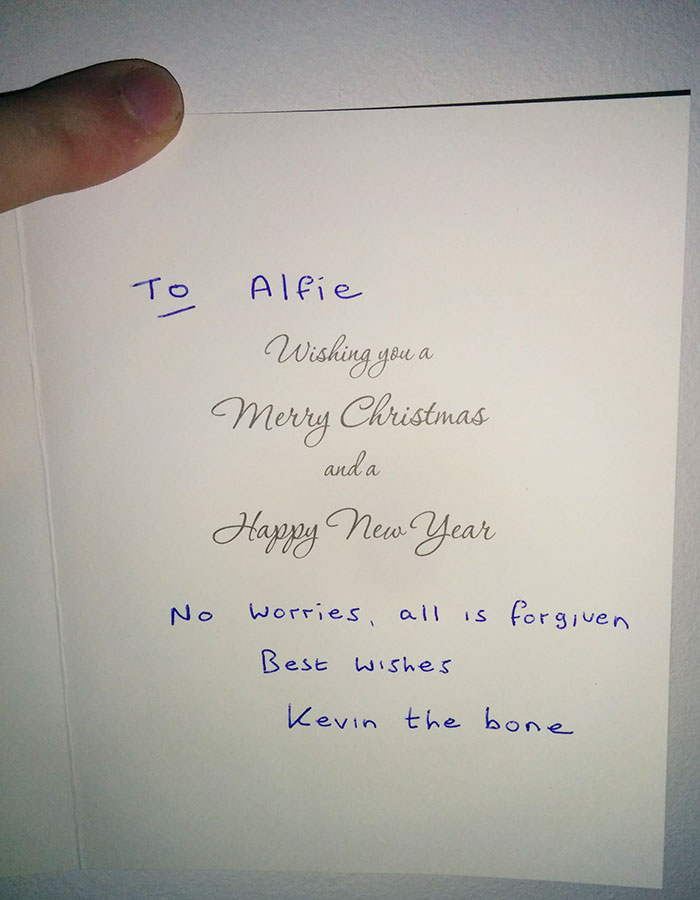 So My Dog Bit The Postman Earlier This Year... This Is His Christmas Card