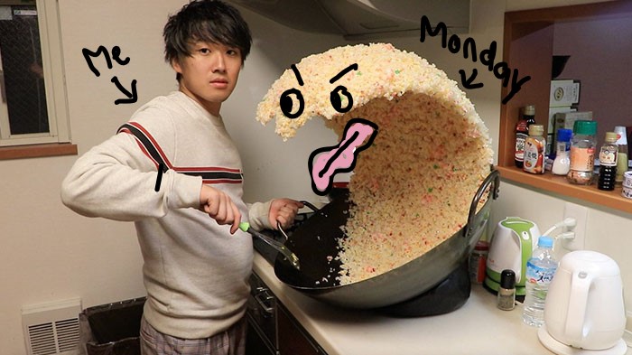 Someone Posts A Photo With A Guy Next To A Giant Rice Wave, People Immediately Start To Photoshop It