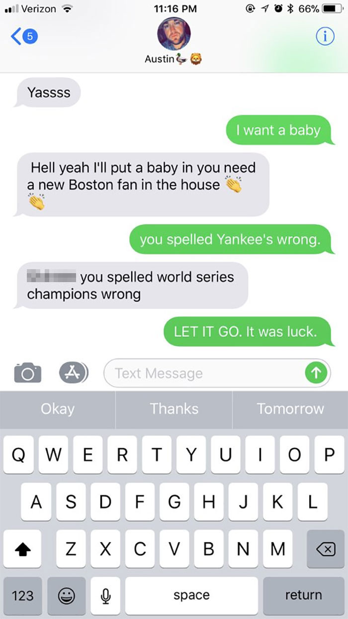 Smh. I’m A Yankee’s Fan & He’s A Boston Fan