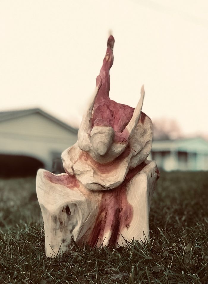 Dancer Carved From A Cedar Block