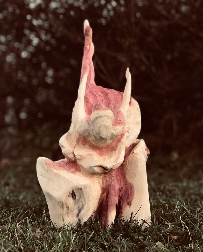 Dancer Carved From A Cedar Block
