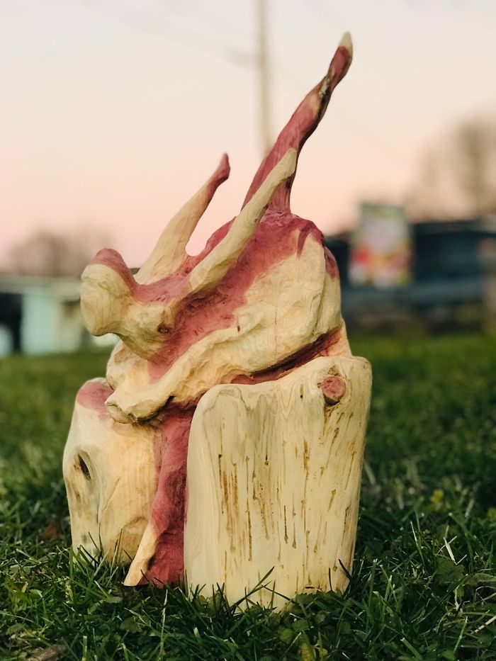 Dancer Carved From A Cedar Block