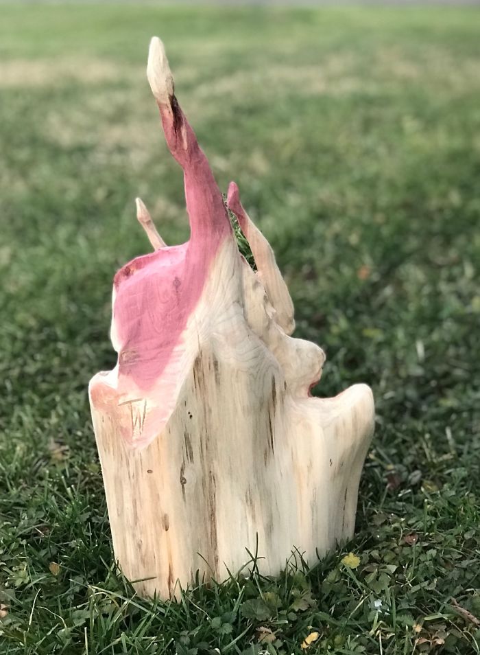 Dancer Carved From A Cedar Block