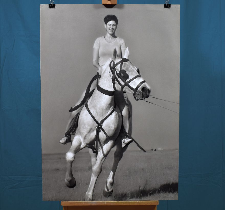 Realistic Horseback Rider Drawing By Serbian Realism & Hyperrealism Artist Radulov Miloš Realistic Horseback Rider Drawing By Serbian Realism & Hyperrealism Artist Radulov Miloš