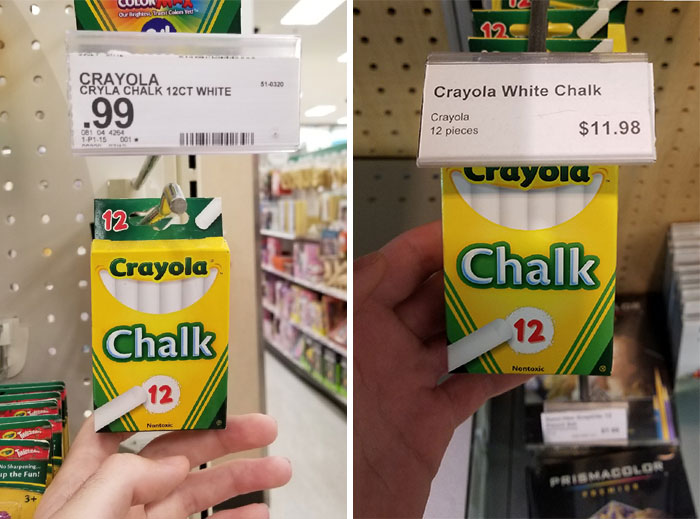 The Price Of 12 Pieces Of Chalk At Target Vs My College Bookstore