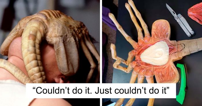 Doctors Tell This Man That He Needs Wear A Mask To Help Him Breathe So He Turns It Into Alien Facehugger | Bored Panda