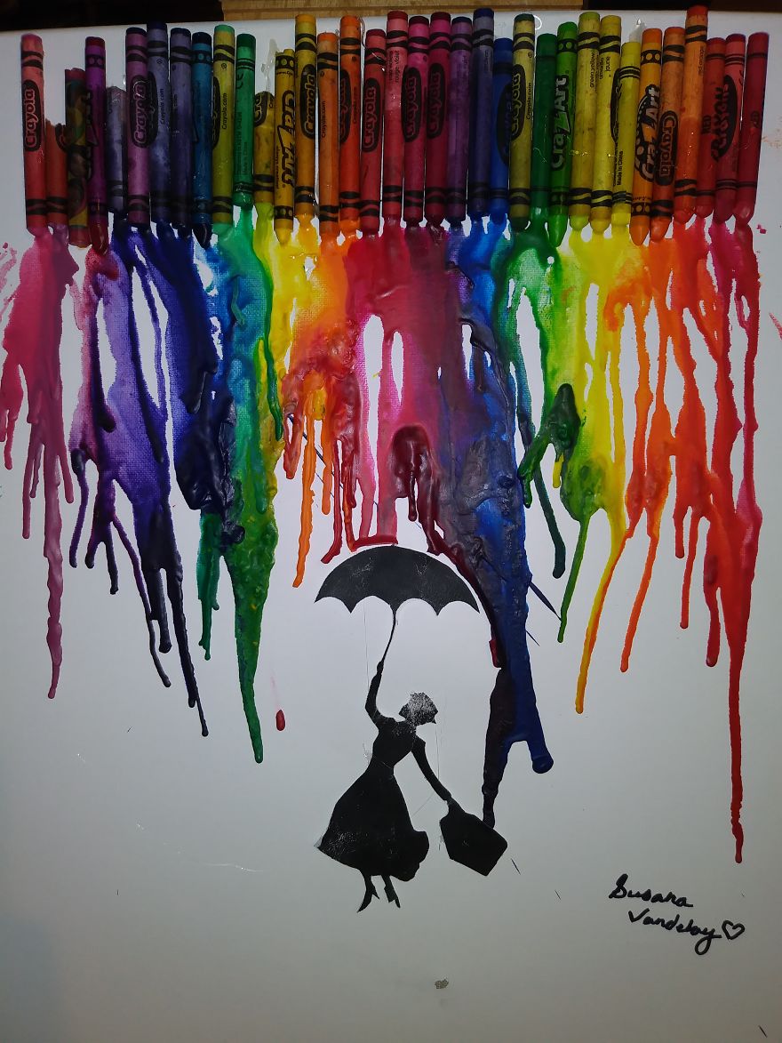I Made This With Crayons, A Hair Dryer And A Mary Poppins Silhouette.