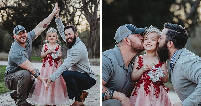 Family Of Daughter And Her Two Dads Have A Cute Photoshoot, But They’re Not A Same-Sex Couple