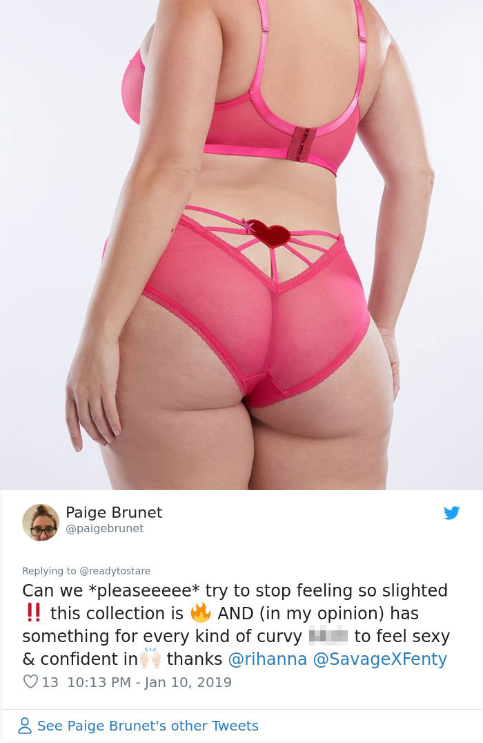 Someone Notices Rihanna's New Lingerie Is Different For Thin And Plus-Size Women, Posts Side-By Side Comparison