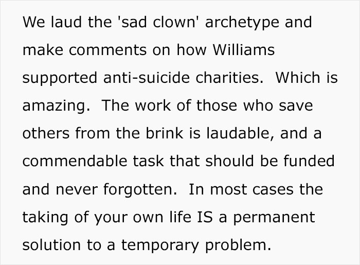 "Robin Williams Didn't Kill Himself": This Person Wants People To Stop Using The Actor As A 'Suicide Awareness' Case