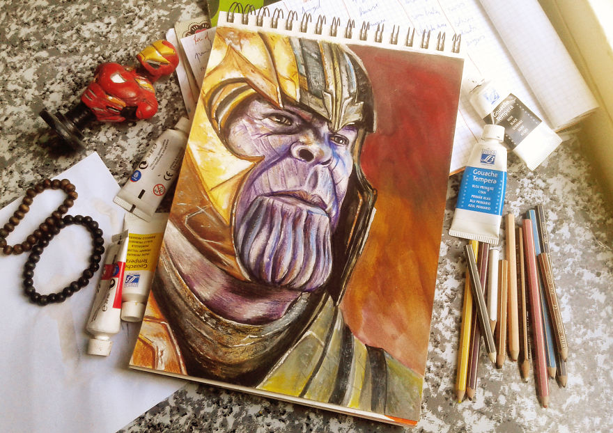 I Spent Over 10 Hours On This Thanos Drawing
