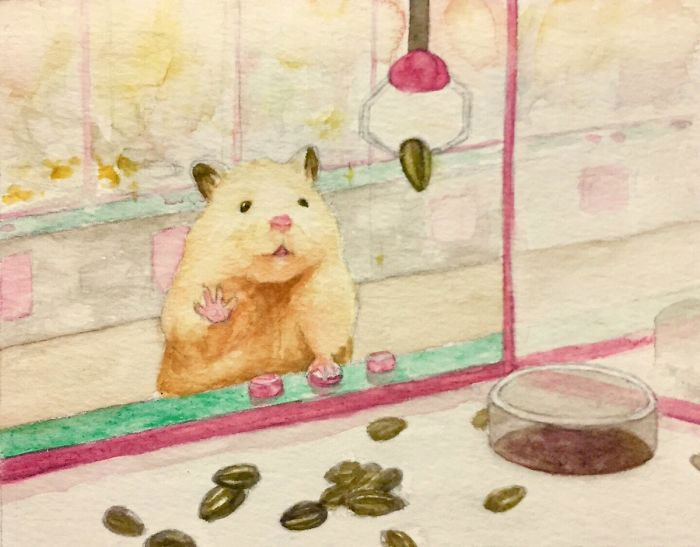 Japanese Artist Depicts The Typical Life Of His Pet Hamster, And The Result Is Adorable