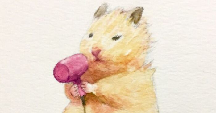 Japanese Artist Depicts The Typical Life Of His Pet Hamster And