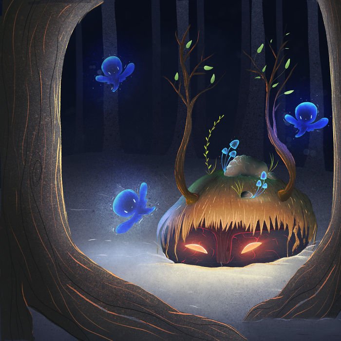 I Create Cute Glowing Forest Monsters And Spirits